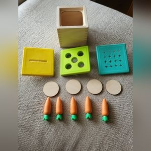 LOVEVERY montessori 3 for 1  - coins, carrots, and posting set